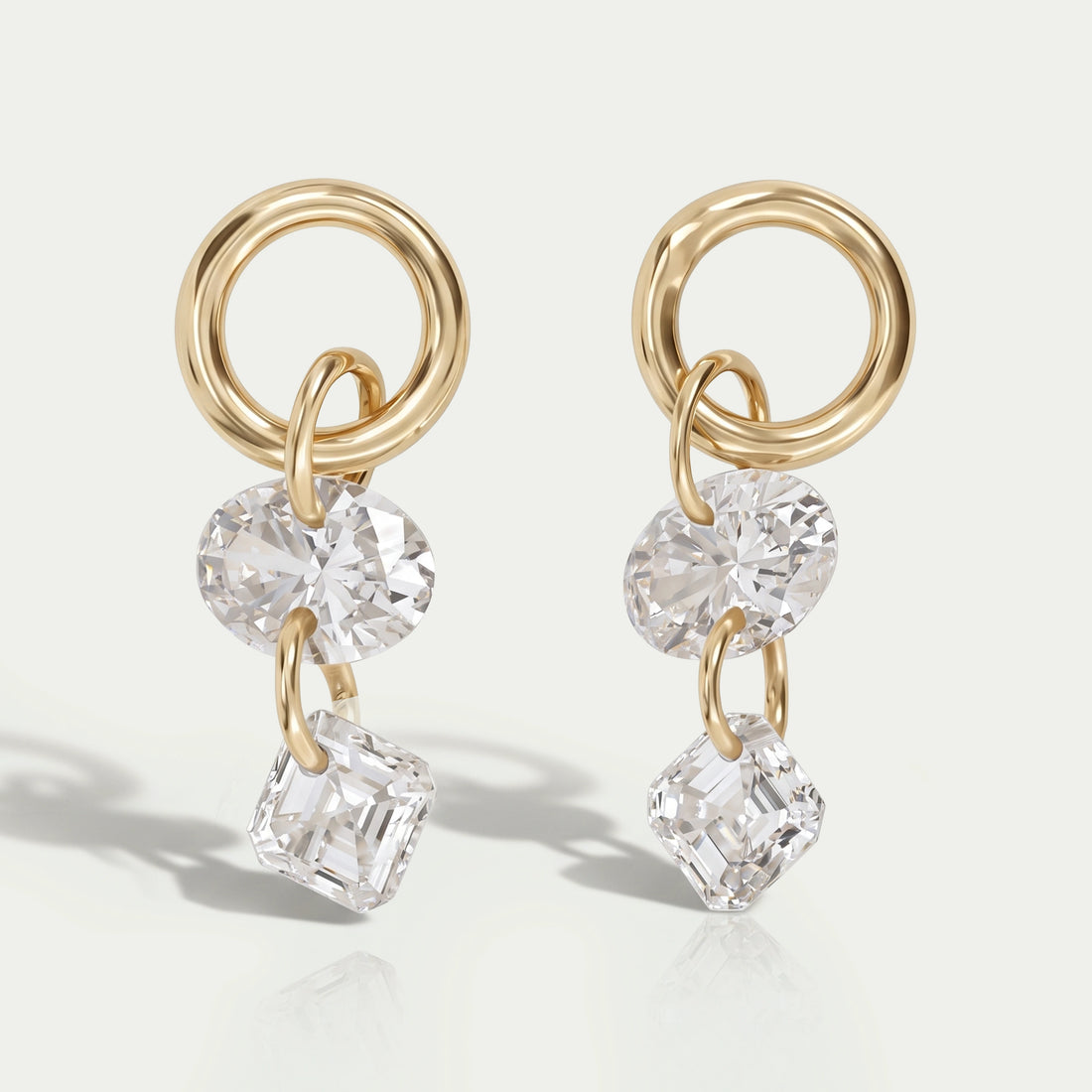 Lab Grown Diamond Drill Charm Earring