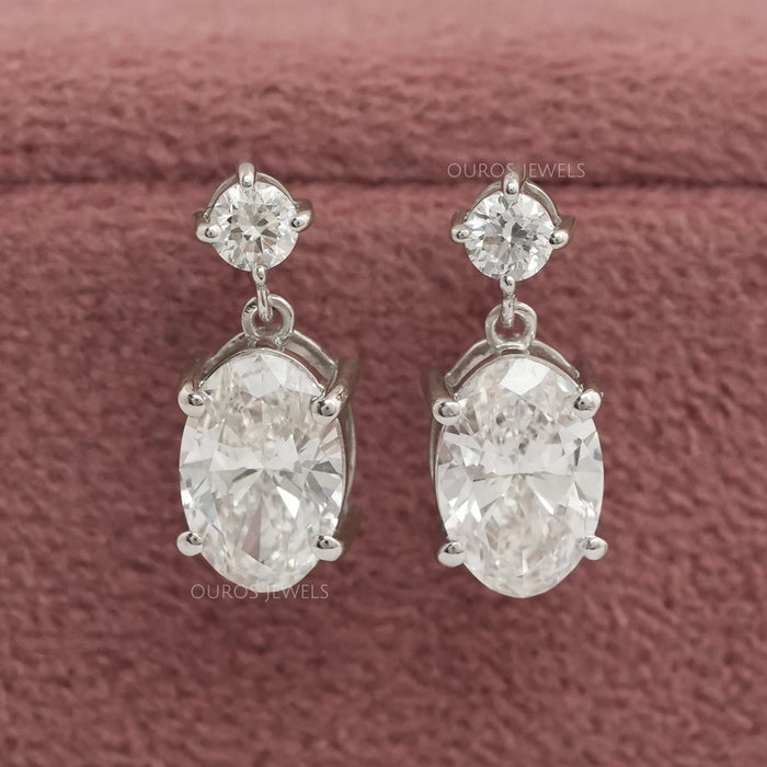 Round and Oval Lab Diamond Drop Earrings