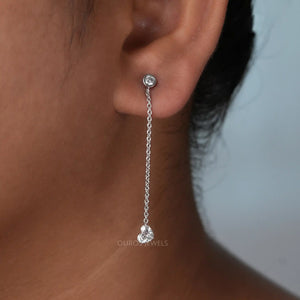 [Long Drop Diamond Earrings for Women]-[Ouros Jewels]