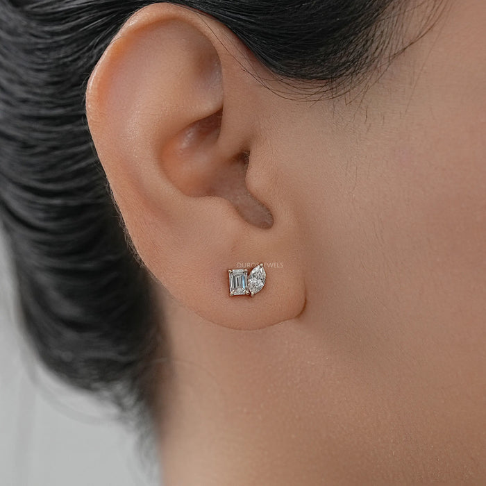 Dual Lab Diamond Stud Earrings