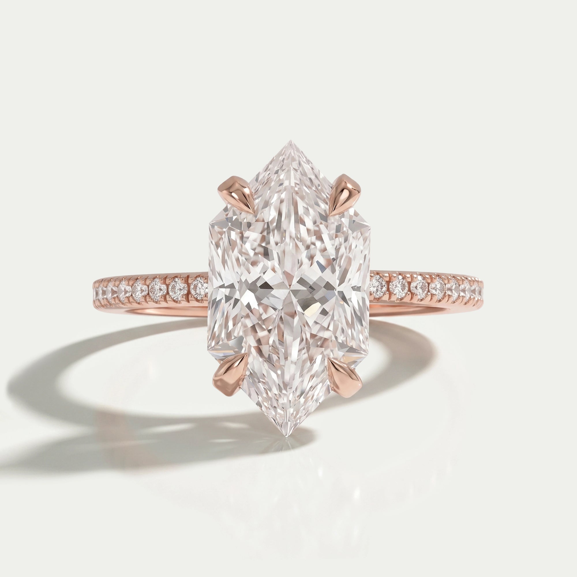 Dutch Marquise Cut Solitaire Accent Diamond Ring