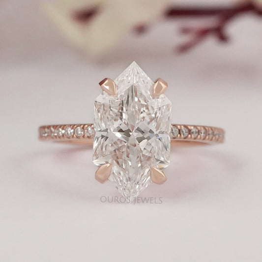 Dutch Marquise Cut Solitaire Accent Diamond Ring