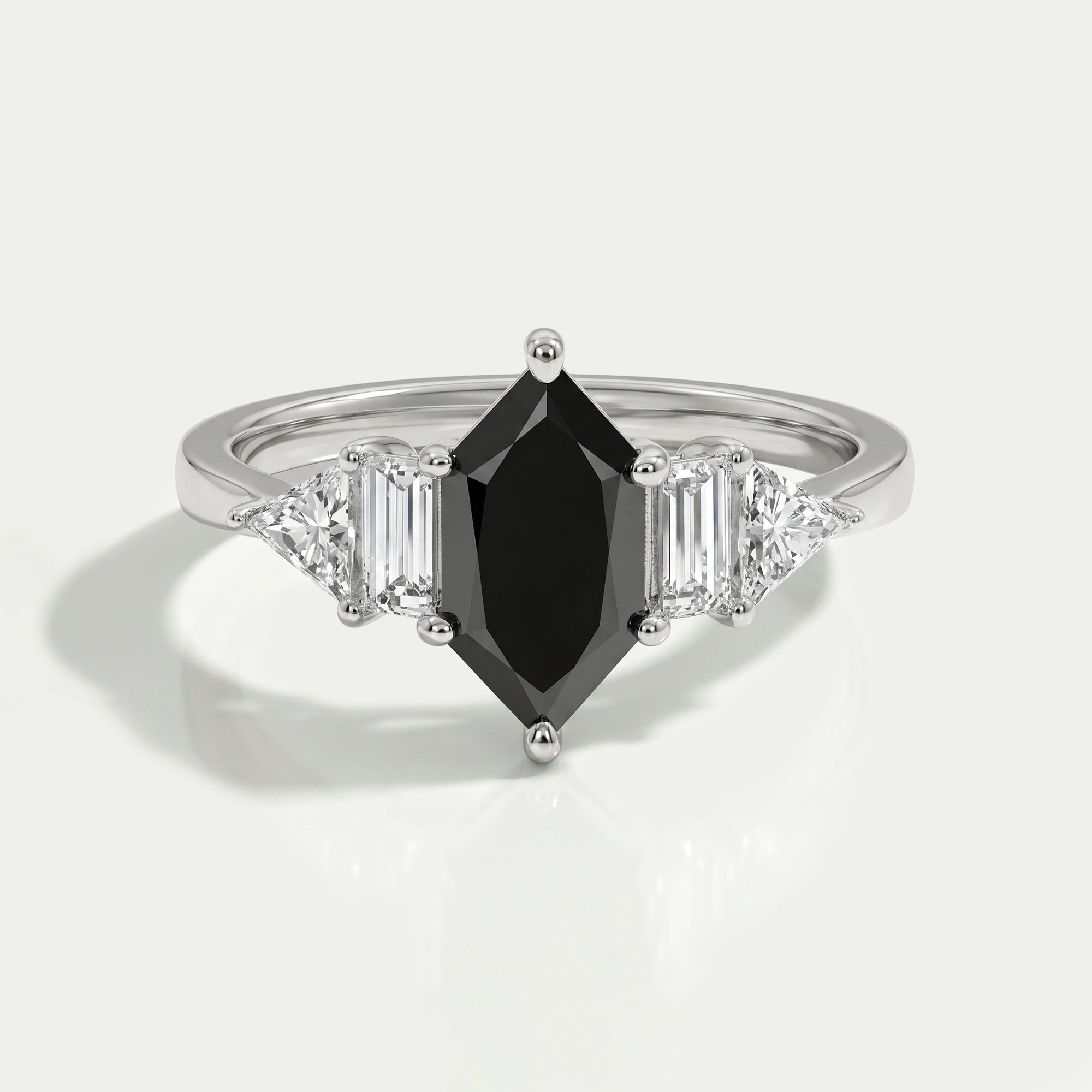 Dutch Marquise Cut Black Diamond Anniversary Ring