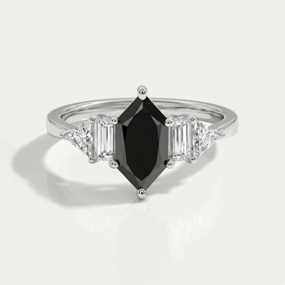 Dutch Marquise Cut Black Diamond Anniversary Ring