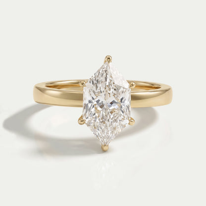 Dutch Marquise Lab Diamond Hidden Halo Engagement Ring