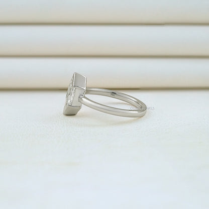 Half Bezel Dutch Marquise Diamond Solitaire Ring