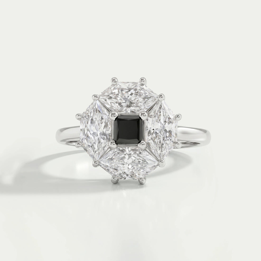 Princess Cut Lab Diamond Halo Dutch Marquise Ring Rings