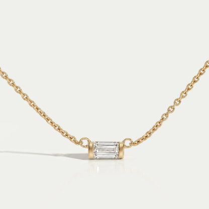 East West Baguette Cut Lab Diamond Pendant 