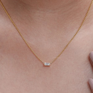 East West Baguette Cut Lab Diamond Pendant 