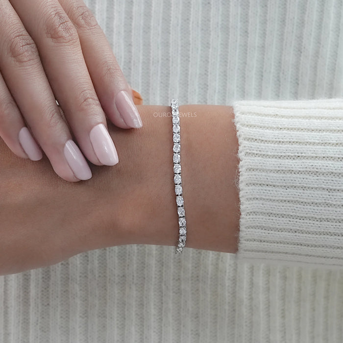 East West Oval Lab Diamond Tennis Bracelet 