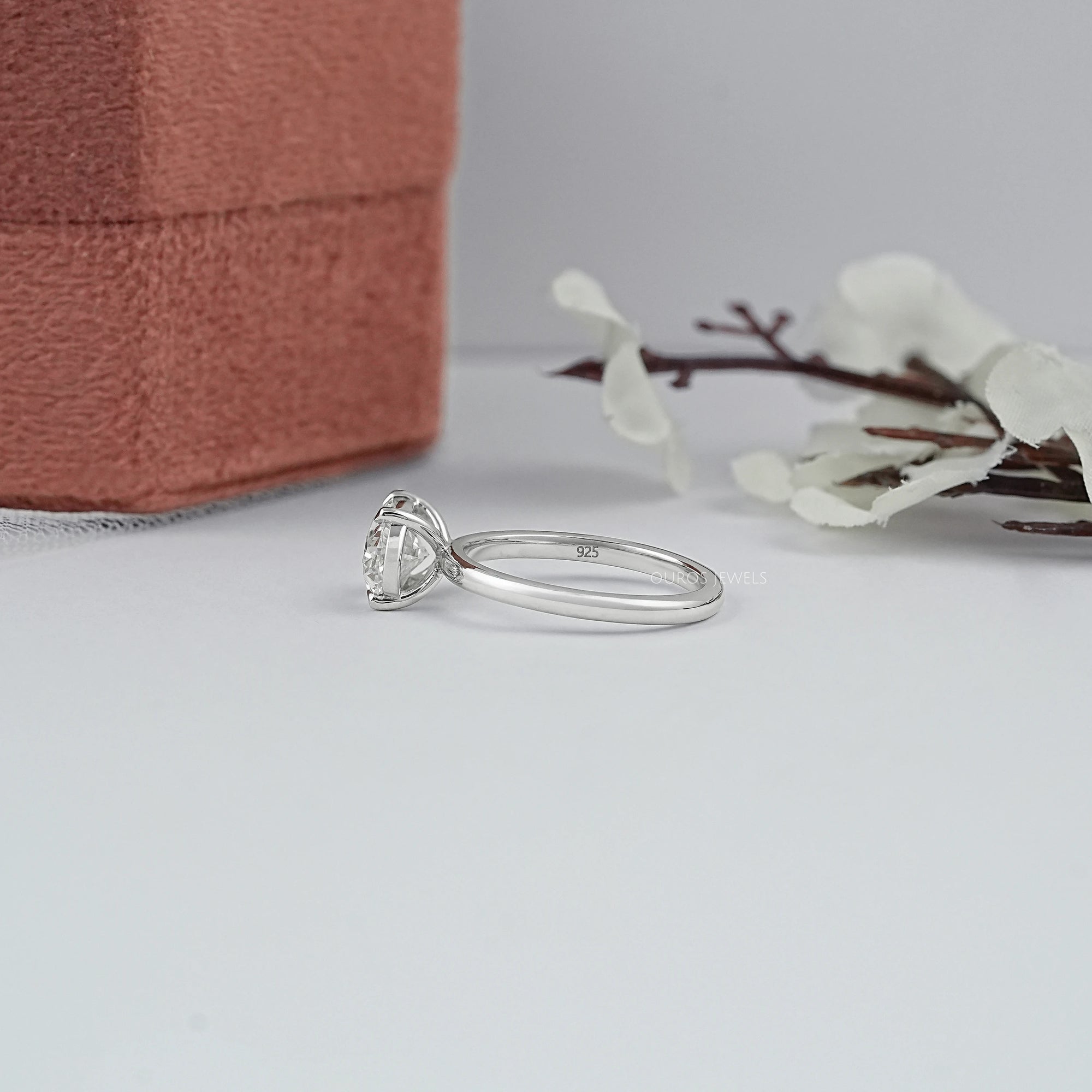 Pear Cut Bezel Set Diamond  Solitaire Ring