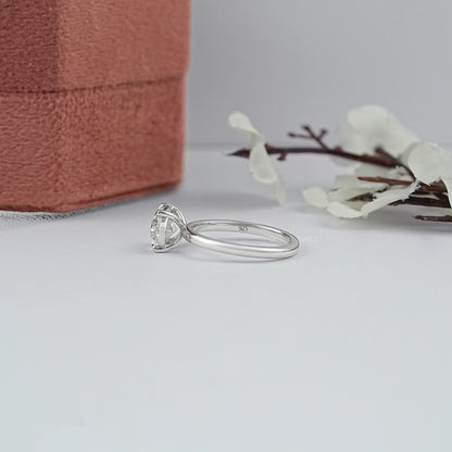 Pear Cut Bezel Set Diamond  Solitaire Ring