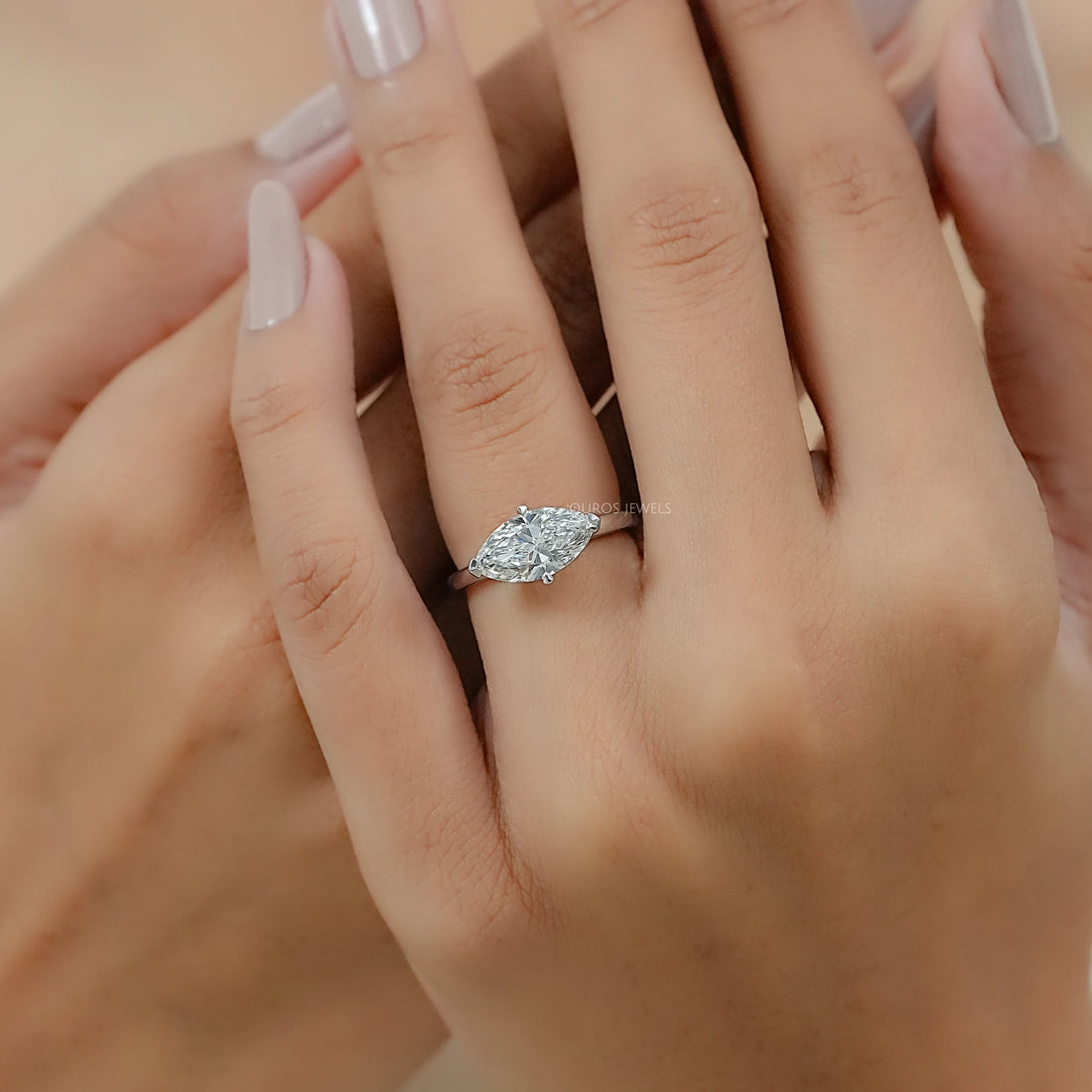 East West Marquise Diamond Solitaire Ring Ring