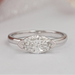 top view of east west set marquise diamond solitaire wedding ring