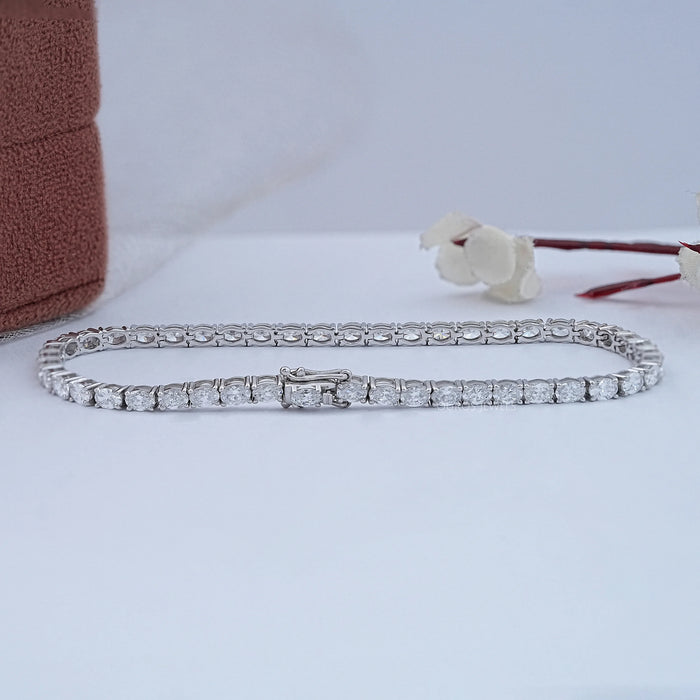East West Oval Lab Diamond Tennis Bracelet 