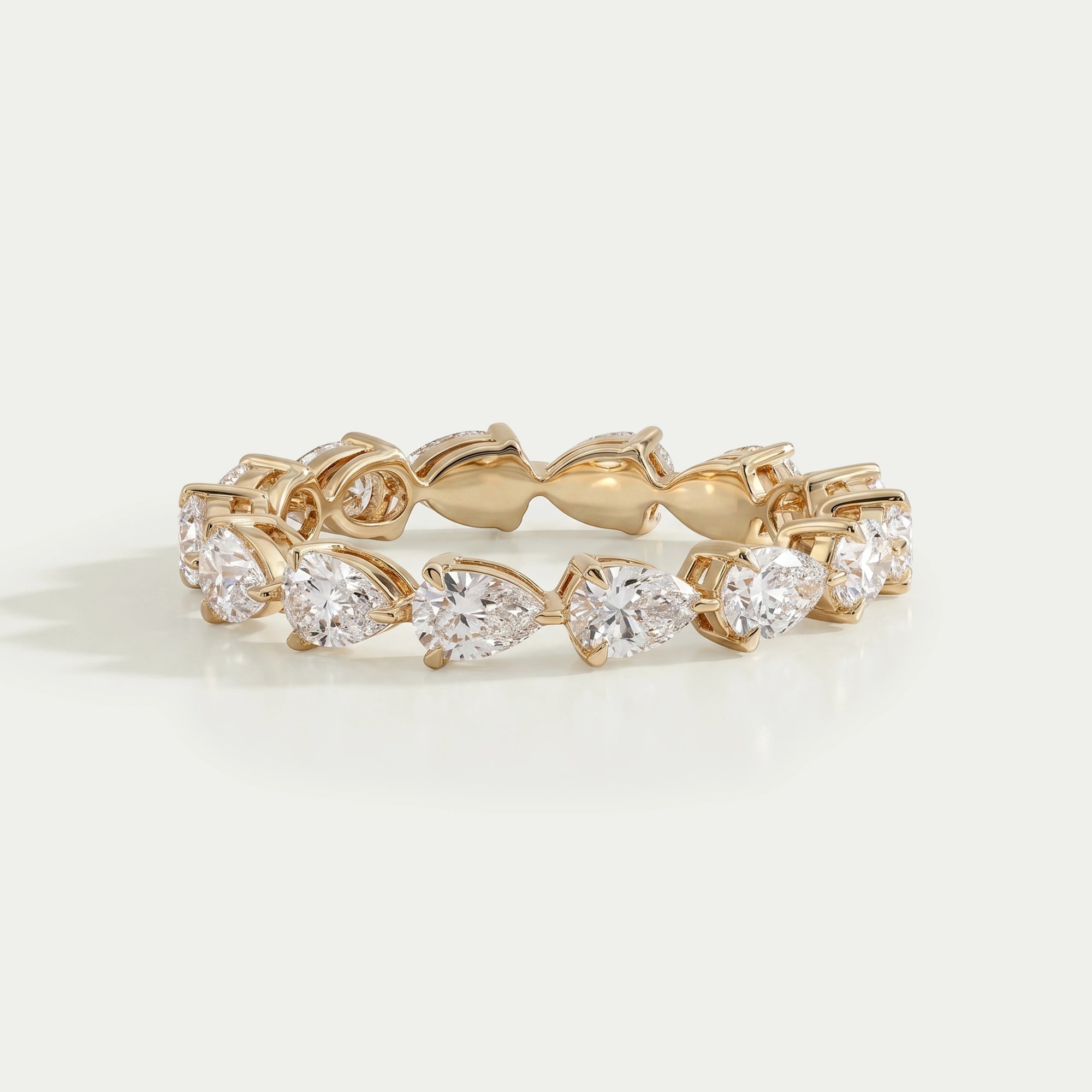 East West Pear Cut Lab Diamond Full Eternity Band Ring