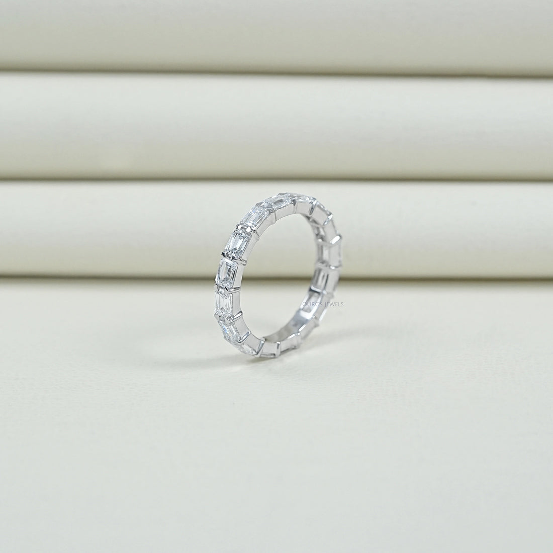 Criss Cut Eternity Wedding Band - East West Set Ring