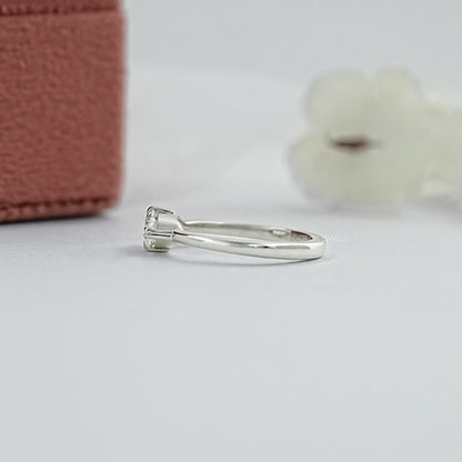 East West Step Cut Moval Lab Diamond Solitaire Ring Ring