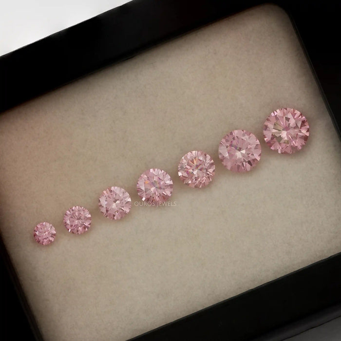 Fancy Pink Round Cut Lab Grown Diamonds