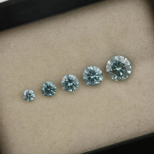 blue lab grown diamond in round shape