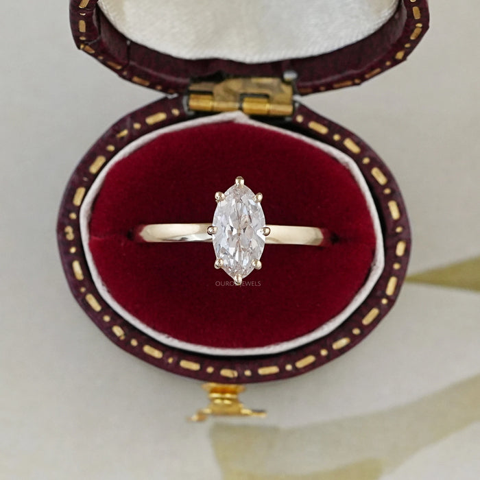 Old Mine Moval Cut Solitaire Engagement Ring