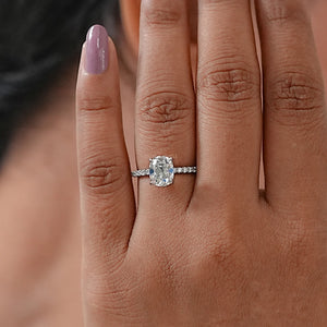 Old Mine Cushion Cut Solitaire Accent Ring