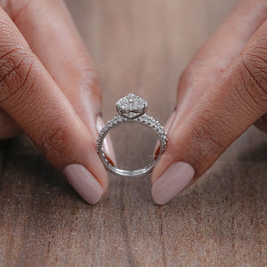 Heart Shaped Diamond Bridal Wedding Set Ring