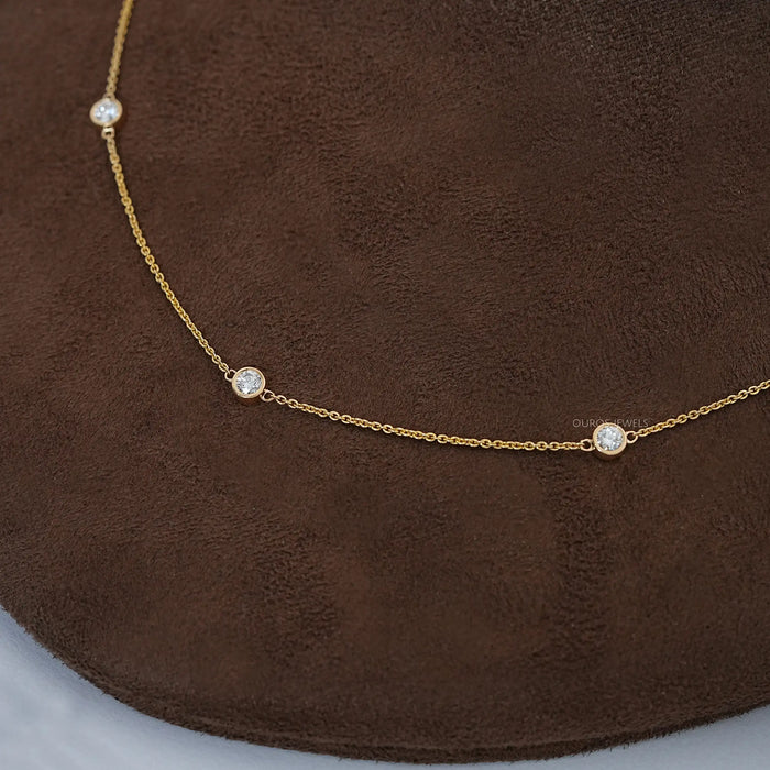 Round Lab Grown Diamond By Yard Necklace