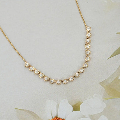 Old European Round Lab Grown Diamond Necklace Necklaces