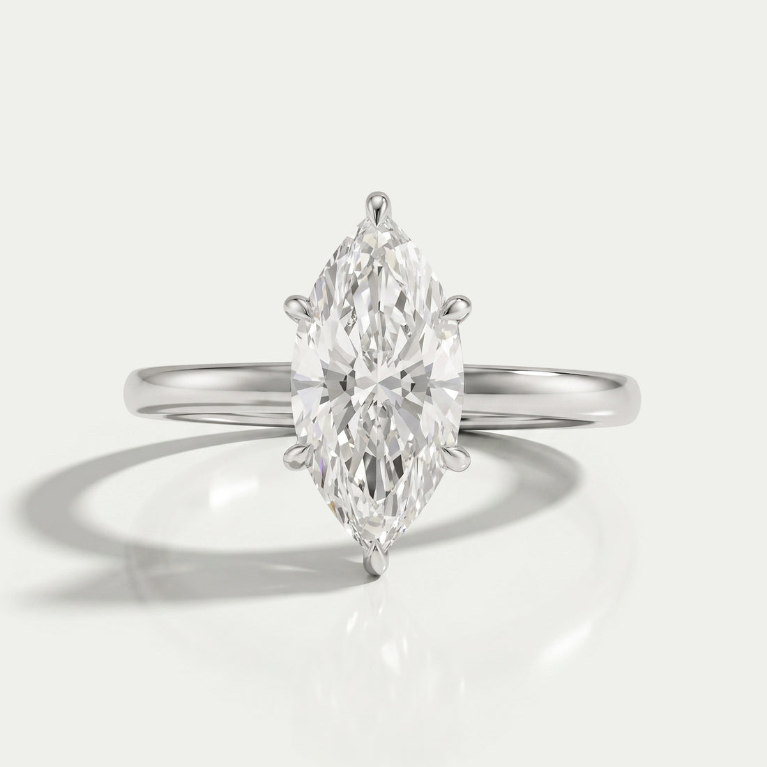 Marquise Cut Diamond Solitaire Engagement Ring Rings