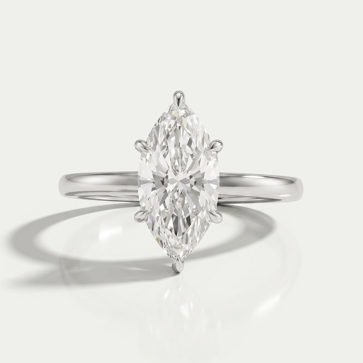 Marquise Cut Diamond Solitaire Engagement Ring Rings
