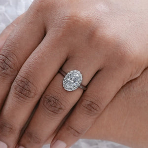 Oval Lab Grown Diamond Halo Promise Ring