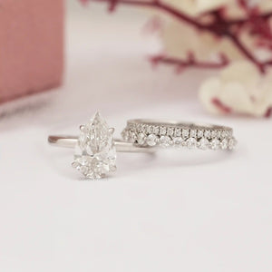 pear diamond bridal set 