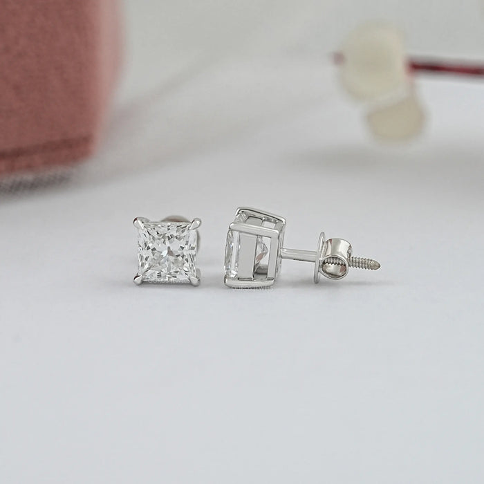 Princess Cut Lab Grown Diamond Stud