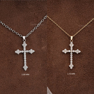 Round Diamond Cross Pendant