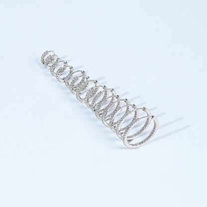 Lab Grown Round Diamond Hoop Earrings Earring