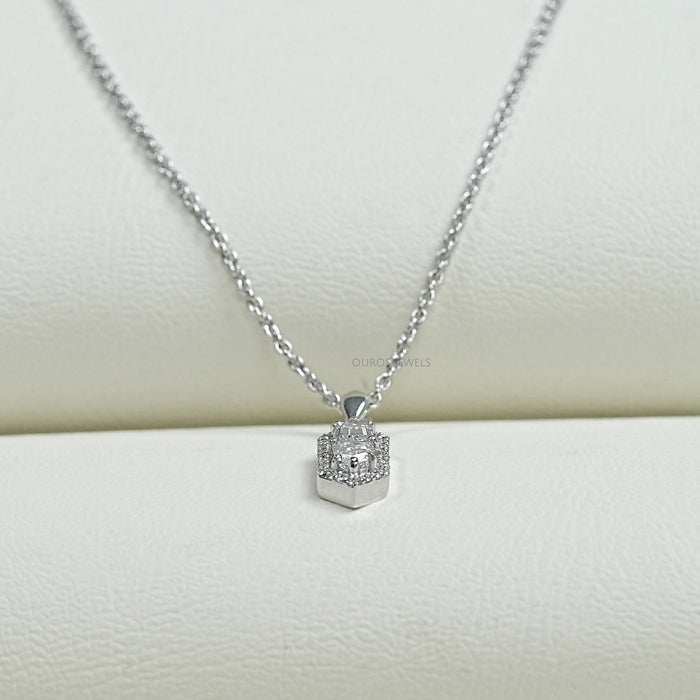 Step Cut Arrow Lab Diamond Pendant