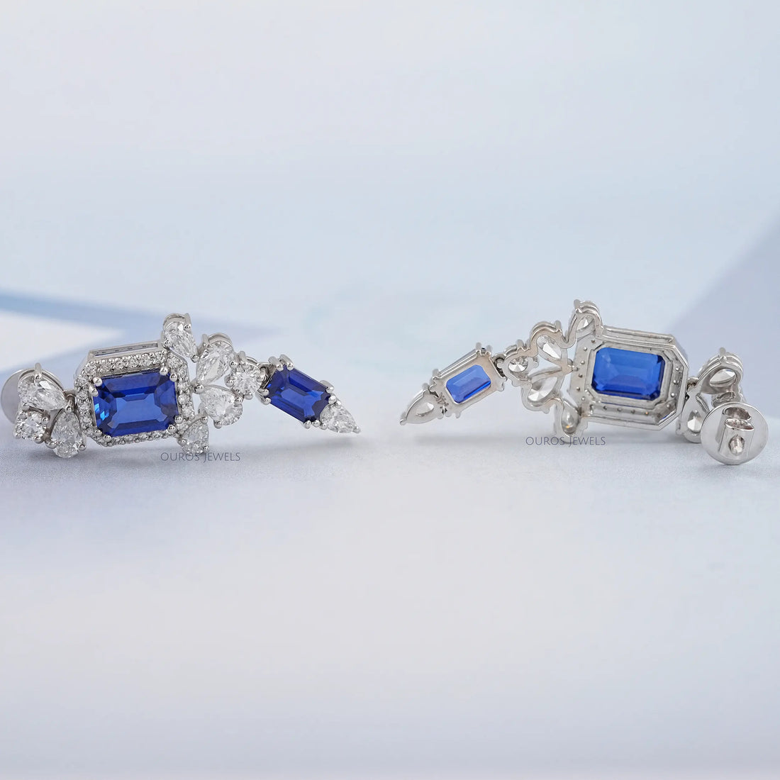 Blue Sapphire Gemstone Drop Earrings Earring