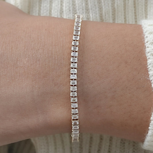 Lab Grown Emerald Cut Diamond Bracelet Bracelet