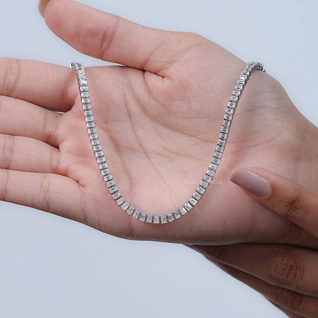 Emerald Lab Grown Diamond Tennis Necklace Necklaces