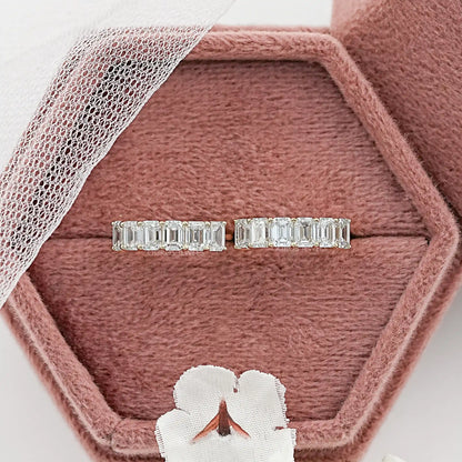 Emerald Cut Lab Grown Diamond Hoop Earrings Earring