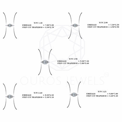 3 Stone Emerald Cut Lab Diamond Engagement Ring Ring