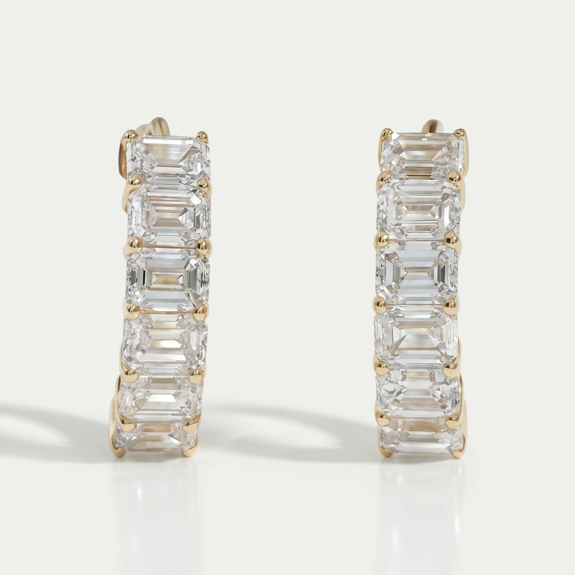 Emerald Cut Lab Grown Diamond Hoop Earrings Earring
