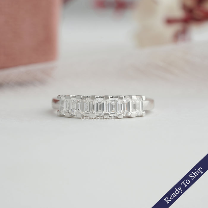 Emerald Cut Lab Grown Diamond Band