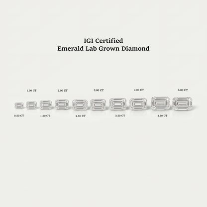 Certified Emerald Cut Lab Grown Diamond Loose