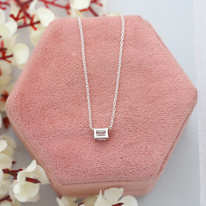 Single Emerald Cut Lab Grown Diamond Pendant