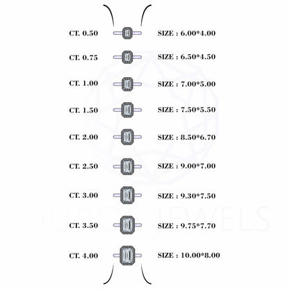 Emerald Lab Diamond Solitaire Halo Engagement Ring Rings