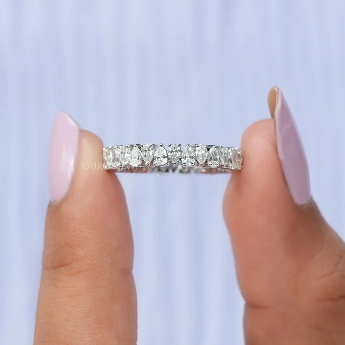 Pear Cut Full Eternity Wedding Band