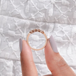 bypass set round diamodn ring rose gold 