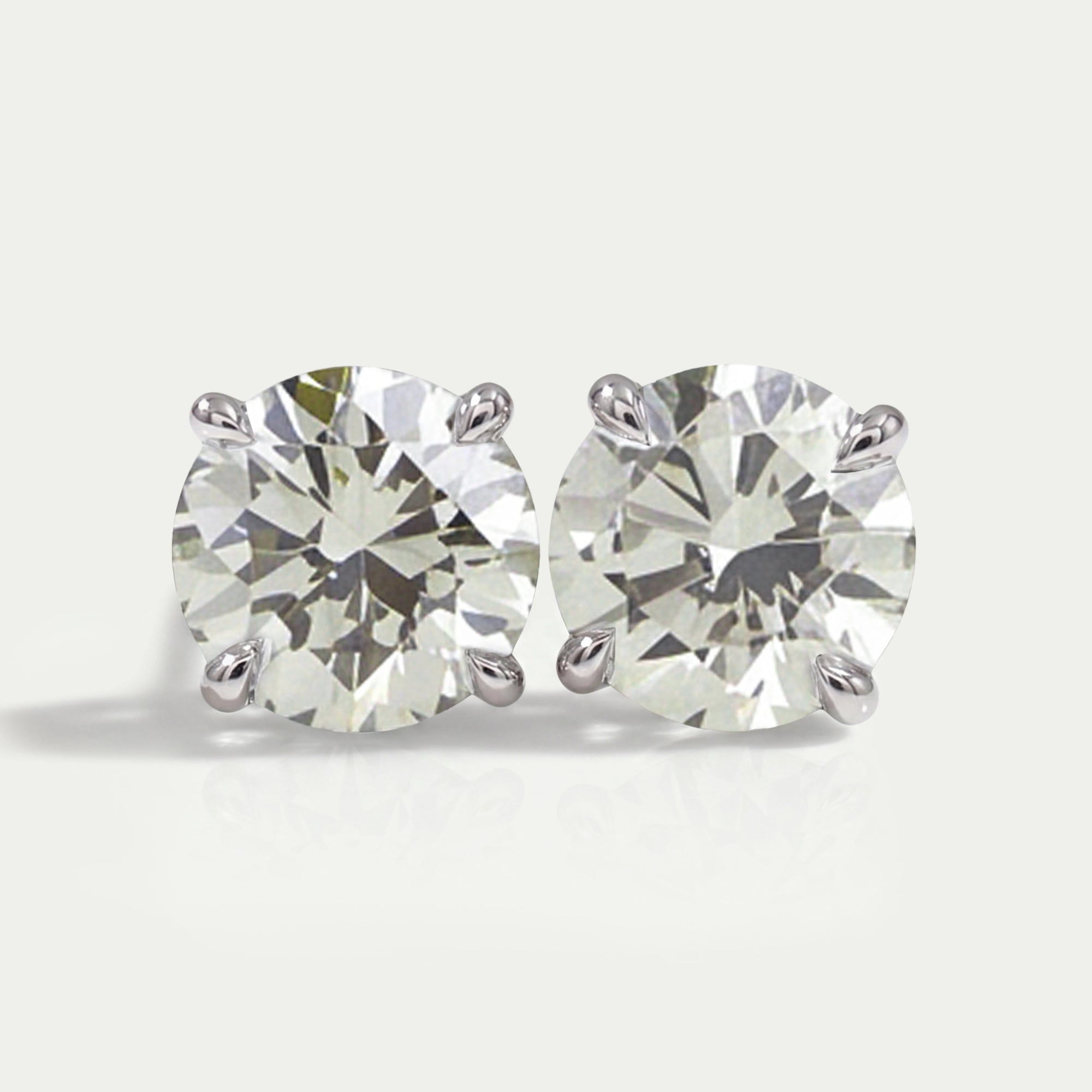 Green Lab Grown Round Diamond Earrings